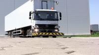 Driverless truck for internal transports in a dairy factory